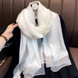 Scarves Designer Brand Women Scarf Silk For Lady Pashmina Black White Red Foulard Bandana Hijabs Scarfs Neck Shawls WrapsScarves