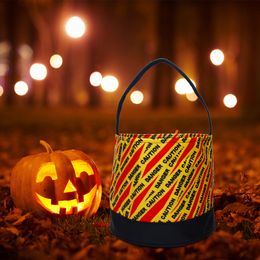 -Halloween-Party-Suplies-Warnungen Buckets Nylon Markness Halloween-Tag Tasche Hallow-EN-Süßigkeiten Körbe Trick oder behandeln Taschen Domil106-1896