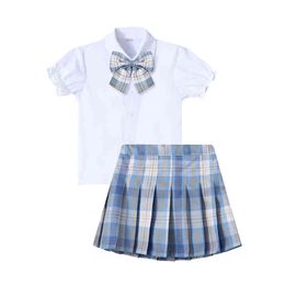 New Kids Girls Japanese School Uniform Schoolgirl Sailor Suit Bowknot Student Clothes For Girl Anime Kawaii Cosplay Korean Style G220509