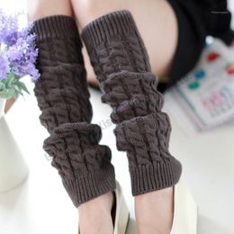 Wholesale- 2022 Women's Leg Warmer Plain Knitting Wool For Ladies Cover Leggings Crochet Stockings