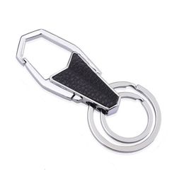 Keychains Fashion Trendy Genuine Leather Key Chains For Man Women Car Bags Silver Ring Keychain Men Jewellery Accessories GiftsKeychains