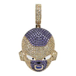 Pendant Necklaces Hip Hop Frieza Necklace Iced Out Cubic Zircon Gold Silver Colour Men Charms Chain JewelryPendant