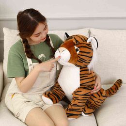 4050Cm Big Size Cartoon Plush Tiger Toys Soft Simulation Tiger Dolls Cuddly Animal Pillow Baby Room Decor toys Birthday Gifts J220729