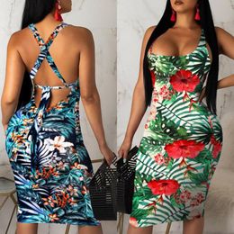 Casual Dresses Est Womens Ladies Sleeveless Summer Boho Printed Beach Loose Sundress Tight Sexy Sling Hawaiian DressCasual