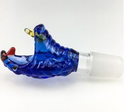 Snake Head Glass Bowl Handmade Bongs Hookah Dab Rig Smoking Accessories Blue Green