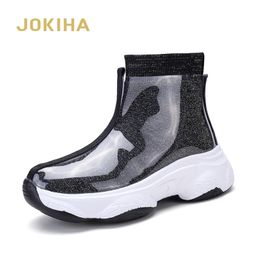 Winter Women Ankle Boots PVC Waterproof Short Boots Thick Bottom Warm Snow Boots Shoes Hot Popular Booties Woman Y200915