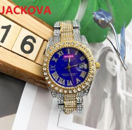 High Quality Fashion Full Iced Out Watches Stainless Steel Quartz Movement Party women men Rhinestone Diamonds Wristwatch