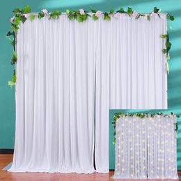 Party Decoration 5ftx7ft White Wedding Backdrop Curtain Chiffon Fabric Drapes Pography Background For Birthday Baby Shower Decor