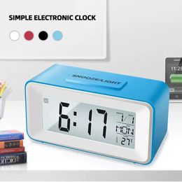 Home Desk Digital Timers Clock Sound Control Backlight 12/24 H Snooze 8 Alarm Ringtones For Bedrooms Bedside Kids Home Decoration