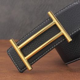 Belts Top Quality Copper Slide Buckle Designer Men Full Grain Leather Luxury Waist Strap Brand 3.8cm Wide Fashion WaistbanBelts Fred22