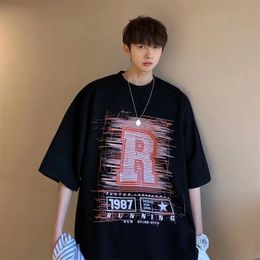 Men's T-Shirts Summer Hip Hop Punk Clothing Alphabet For Teenagers Oversized Genshin Impact Men Casual T Shirt Set Hololive FASHION T-SHIRTM