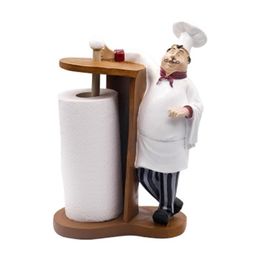American Country Creative Resin Crafts High-end Restaurant Store Hotel Bar Chef Roll Holder Resin Ornaments T200617