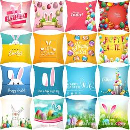 Easter bunny Pillows Case rabbit Letter print Pillow Cover 45*45cm Sofa Nap Cushion Covers Home Decoration styles