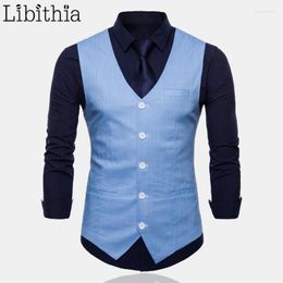 Colors Mens Casual Linen Suit Vest Thin Fabric Big Size M-4XL Waistcoat Men White Yellow Green Orange Light Blue T1621 Guin22