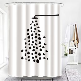 Sketch Kissing Lovers Waterproof Bathroom Set with Shower Curtains Black and White Home Decoration Wall Screen Bath 3D 211119