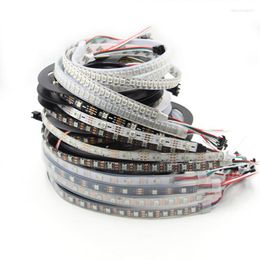 Strips LED 5V Strip RGB 50CM 1M 2M 3M 4M 5M 30/60/144 LEDs Smart Addressable Pixel Black White PCB WS2812 IC Bar Neon LightLED StripsLED