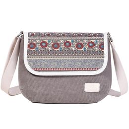 Evening Bags Folk-custom Canvas Bag Women Shoulder Small Embroidery Mini Totes Zipper Mobile Phone Pocket Coin Purse Fashion BagEvening