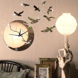 Wall Clocks Fashion 3D Big Size Clock Mirror Sticker DIY Home Decoration Meetting RoomWall