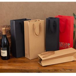 Gift Wrap 1pc Elegant Fashion Double Layer Thickened Red Wine Champagne Tote Bag Festival Wedding Ceremony Souvenirs SuppliesGift