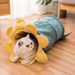 Cat Toys Foldable Tunnel Tube Pet Interactive With Vegetable And Fruit Design Accessories Supplies