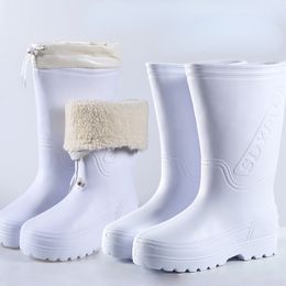Thick White EVA Work Shoes Cotton Rain Boots Waterproof Shoes Work Rain Boots Slip on Rain Shoes