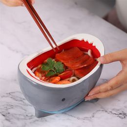 Creative Shark Bowl Single High Capacity Personality Household Decoration Ceramic Bowl Cartoon Fruit Food Snack Storage Box Bowl 220408