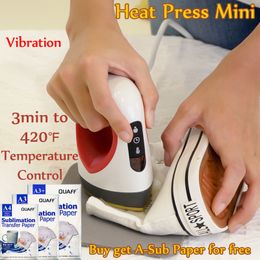 Sublimation Heat Press Mini Machine sub Printer VOC For Almost Countries with subliamtion paper and tapes 2in1 Iron