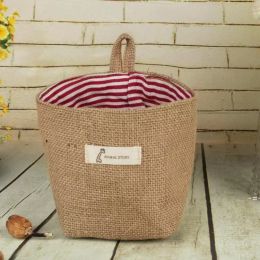 Storage Bags Wall Hang Behind The Door Organiser Linen Pocket Used For Cosmetics Stationery Wardrobe Flowerpot Decoration Basket