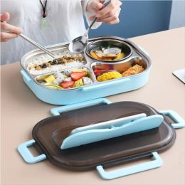 Dinnerware Sets Portable Lunch Box for School Kids 304 Stainless Steel Picnic Bento Box Microwave Food with Compartments Storage Containers