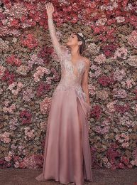2022 Pink Prom Dresses One Shoulder Floor Length Lace Backless Feather Party Gowns Evening Dresses Custom Made Special Occasion Dress Parties Plus Size New Design