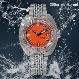 Top Brand Towiver Watch Men Sub300T Автоматическое механическое Сапфировое стекло Светящаяся дата 200 М Второй браслет Seestern Наручные часы Ретро 220407