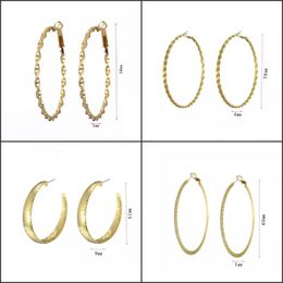 Hoop & Huggie Trendy C-Shape Twist Earrings For Women Geometric Twine Fashion Jewellery Vintage Golden Hypoallergenic EarringsHoop