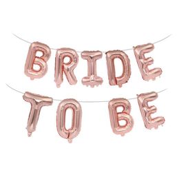 rose gold letter balloons Canada - 1set 16inch Rose Gold Bride To Be Letter Balloons Foil Ballon Wedding Party Decoration Bridal Shower Bachelorette Supplies239g