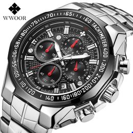 2022 WWOOR High Quality Watch Seven Needle Man Motion Section Steel Bring Quartz Waterproof Wrist Watch Chronograph Watches Wholesales Wristwatches q2