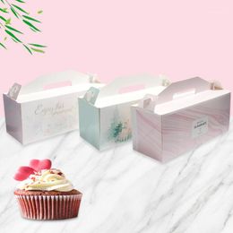 Gift Wrap Cake Roll Pastry Box Container Portable Handmade Muffin Visible Packaging Boxes With Bottom Baking Supply Party Favour