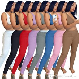 Kadın İki Parçalı Pantolon Set Tasarımcı Eşofmanlar Seksi Sutyen Yoga Pantolon Tayt Kıyafetler Yüksek Esneklik Rahat Koşu Takımları