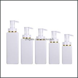 Packing Bottles Office School Business Industrial 110Ml 220Ml 300Ml 500Ml Shampoo Square Packaging White Transparent Plastic Empty Cosmeti