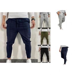 Pantaloni da uomo Skin-Touch Pantaloni sportivi casual in tinta unita alla moda Tasche laterali da allenamento elasticizzate per gli sport all'aria apertaDa uomo