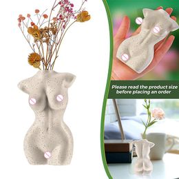 Vases Female Body Art Vase Flower Desk Ornaments Porcelain Woman Bust Crafts Resin Nordic Home Decor Livingroom Table AccessoriesVases