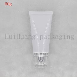 50pcs 60g white Plastic Soft Tubes Empty Cosmetic Cream Emulsion Lotion Packaging Container for cosmetics