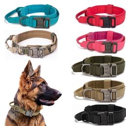 Durable Tactical Dog Collar Leash Set Adjustable Military Pet Collar Leash Medium Large Dog German Shepherd Training Accessories 220815
