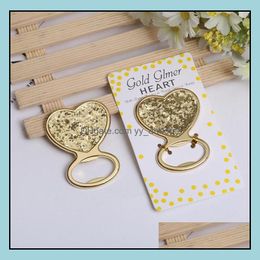Openers Kitchen Tools Kitchen Dining Bar Home Garden Gold Glitter Heart Shaped Bottle Opener Wedding Favours Bridal Shower Giveawa Dhs4C