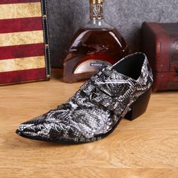 Designer-2017 Mens Snake Skin Shoes Italian Men High Quality Leather Men Business Shoes Oxfords Platform Sapatos Masculino Wedding Party Sho