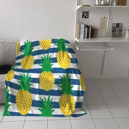 Blankets Bedroom Warm Pineapple Yellow Stripes Sofa Throw Childrens Baby Soft Aeroplane Portable Blanket