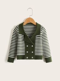 Toddler Boys Stripe Pattern Double Breasted Cardigan SHE