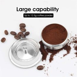 230ml Refillable Coffee Capsule EcoFriendly Stainless Steel Capsules Pod For Vertuoline Machine ENV150 Plus GCA1 210326