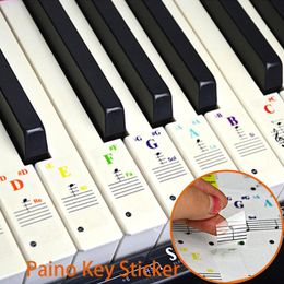 Gift Wrap 88/61 Key Piano Colourful Stickers Notation Sticker For Hand Roll Transparent Detachable Music Decal NotesGift