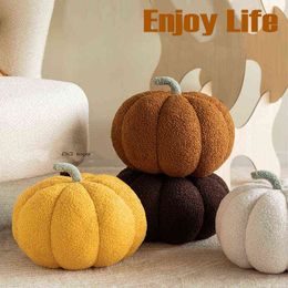 High Quality Luxury Woody Decor Pumpkin Shaped Pillow Nordic Style Room Plush Sofa Living Bedside Table Bed J220704