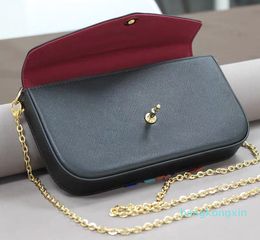 purse chain shoulder bag for women evening Bag handbag presbyopic three piece set mini messenger bag