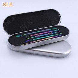 Wholesale smoking accessories high quality metal stainless steel tips dab wax tool kit gift box vape dabber carving tools for concentrate oil waxs